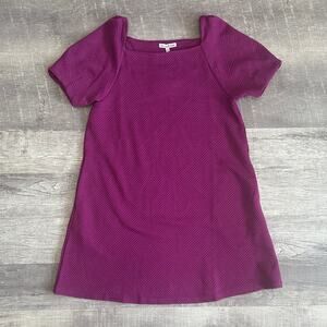 See and be Seen NEW Textured Mini Dress Women M Puff Sleeve Relaxed Fit Pockets